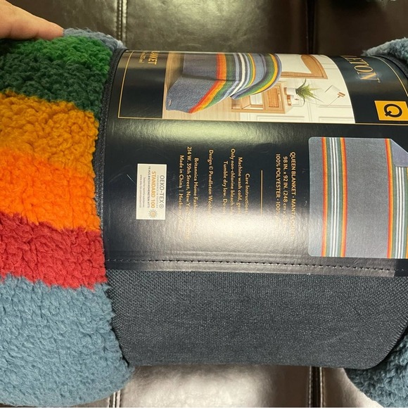 Pendleton Sherpa Fleece Blanket Bedding Bedroom Throw size Queen - Picture 4 of 6